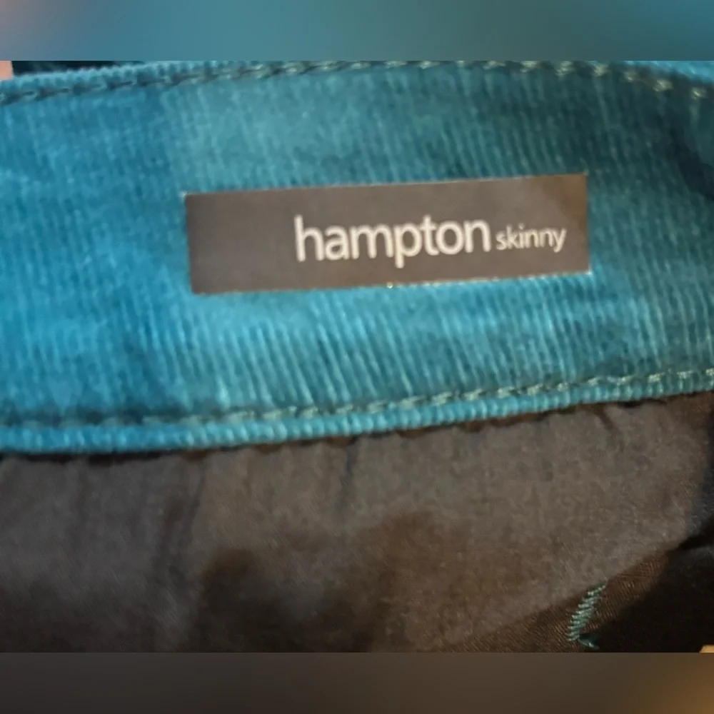 Edyson Women’s Size‎ 30L Teal Hampton Skinny Corduroy Pants